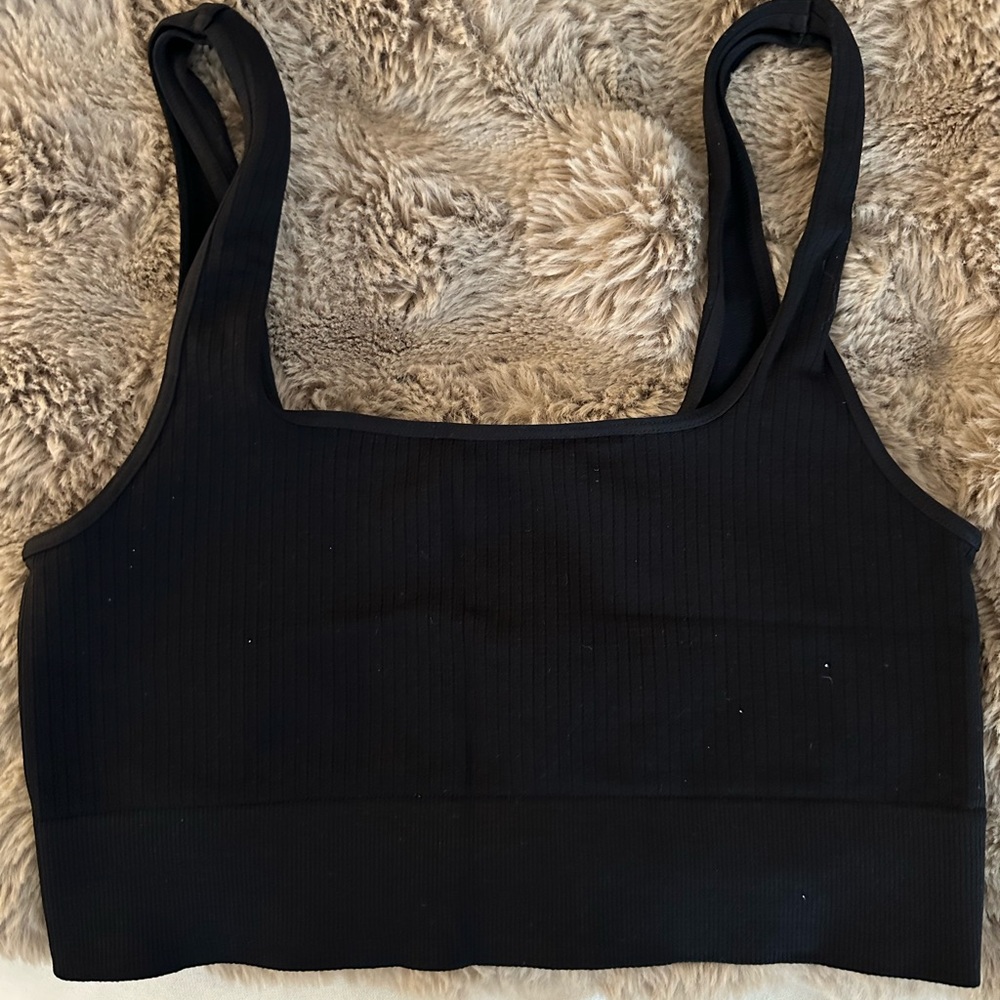 Etiquette Black Seamless Square-Neck Bralette